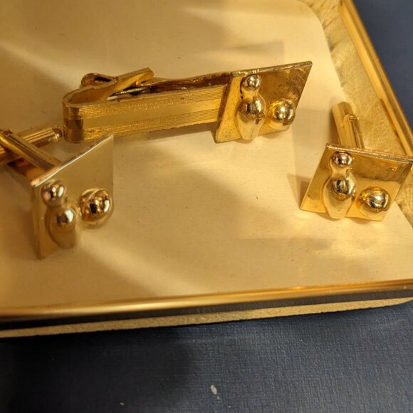 Bowling Tie Clip & Cuff Links Vintage 1950's - Picture 2 of 3